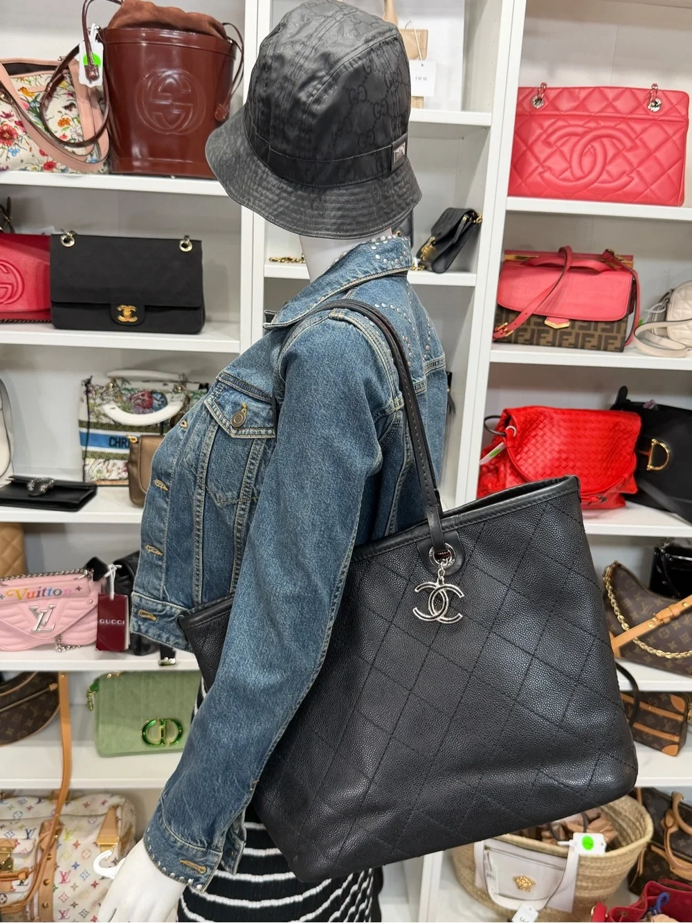 Chanel Caviar Quilted Shopping Fever Tote - Picture 14 of 16
